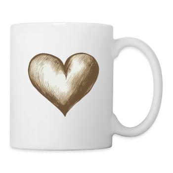 Sepia Sketch Heart - Mug - white - Right