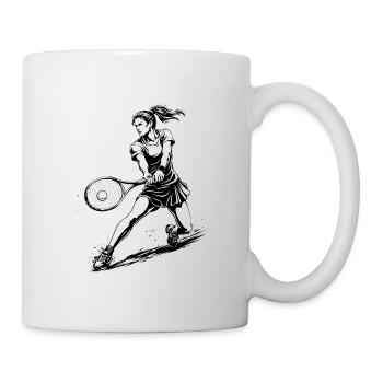 Tennis Player Action Illustration - Mug - white - Right