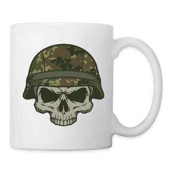 Skull Camouflage Camouflage Helmet Olive Green Motif - Mug - white - Right