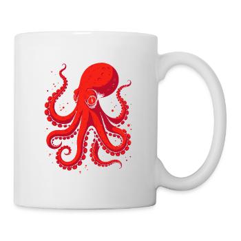 Crimson Octopus Pop Art - Mug - white - Right