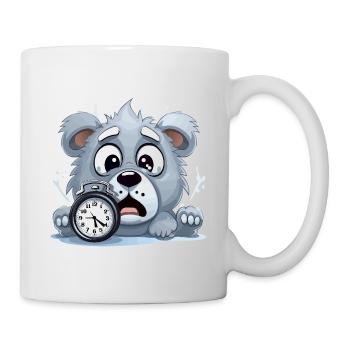Kuschelhund mit Wecker - Tasse - Weiß - Rechts