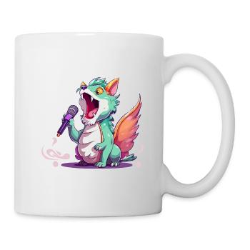 Singender Drachen-Star - Tasse - Weiß - Rechts