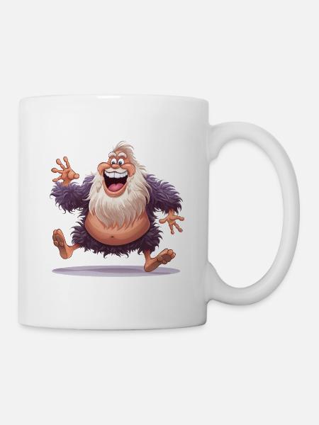 Fröhlicher wolliger Yeti - Tasse - Weiß