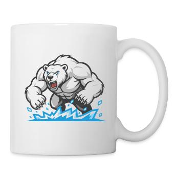 Polar Bear Muscular Maskottchen Polar Bear Gym - Tasse - Weiß - Rechts