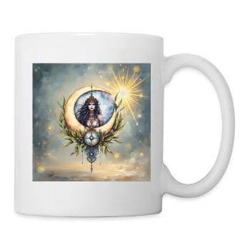 Lunar Goddess in Floral Crescent - Mug - white - Right