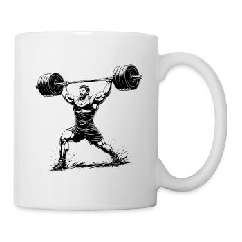 Strongman Kraftsport Illustration - Tasse - Weiß - Rechts