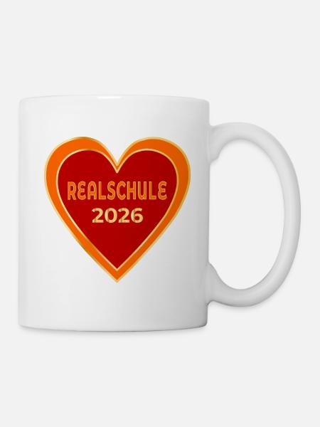 Realschule 2026 Herz - Tasse - Weiß
