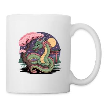 Dragon Sakura under the moon - Mug - white - Right