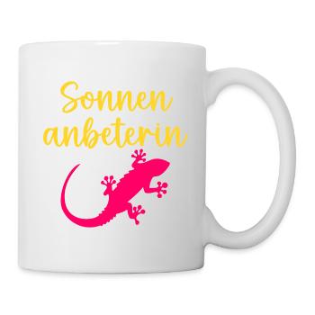 Sun worshipper Lizard Summer Sun - Mug - white - Right