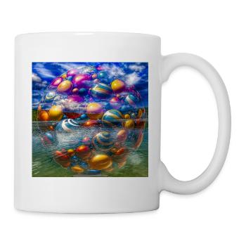 Colorful bubble bowl - Mug - white - Right