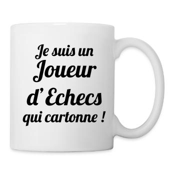 Joueur d'Échecs qui Cartonne : Champion du Plateau - Mug blanc - blanc - Droite