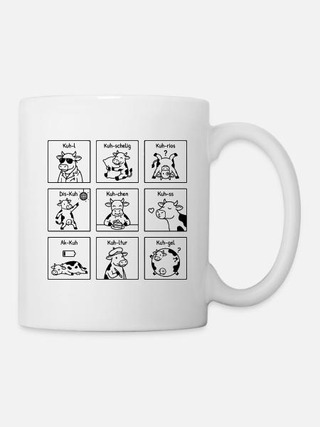 Lustige Kuh Wortspiele - Witziges Tier-Cartoon - Tasse - Weiß