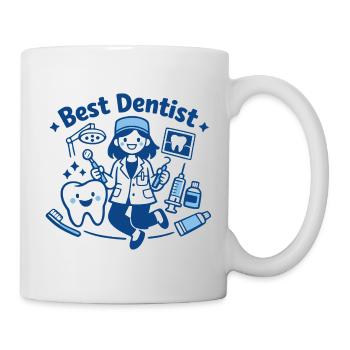 Meilleure femme dentiste - Mug blanc - blanc - Droite