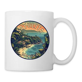 Erleben Sie Sayulita Mexiko – Reisekunst - Tasse - Weiß - Rechts