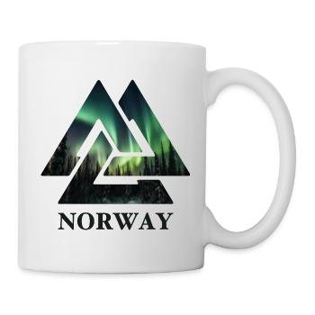 Nœud viking de Norvège, aurores boréales Scandinavie - Mug blanc - blanc - Droite