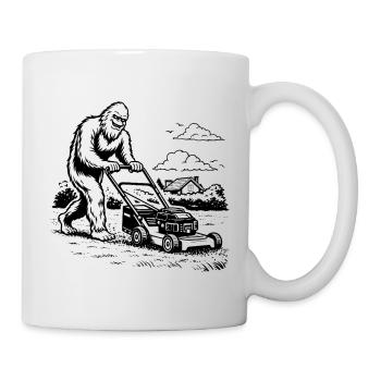 Bigfoot Yeti Rasenmäher Gartenarbeit Style - Tasse - Weiß - Rechts