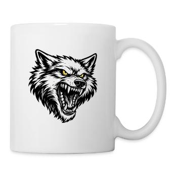 Angry Wolf Head – Aggressive Wolf Design - Mug - white - Right