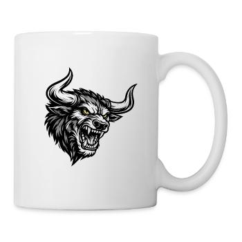 Angry Bull Head – Aggressive Bull Logo - Mug - white - Right