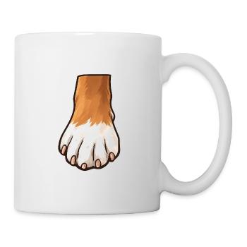 Braun Weiß Hundepfote Design - Tasse - Weiß - Rechts