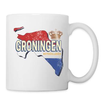 Groningen Niederlande Landkarte Holland Souvenir - Tasse - Weiß - Rechts