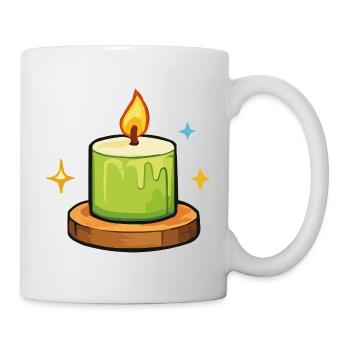 Grüne Kerze - Tasse - Weiß - Rechts