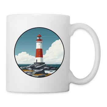 Phare breton sur la côte rocheuse - Mug blanc - blanc - Droite