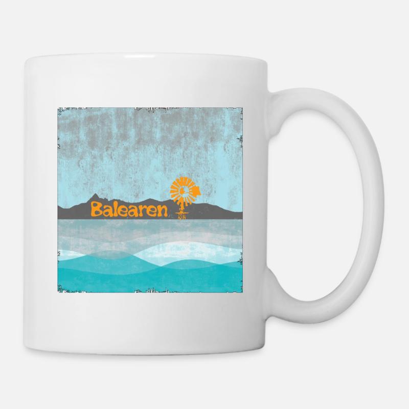 Balearen Küste Windmühle Sonnenflug - Tasse - Weiß