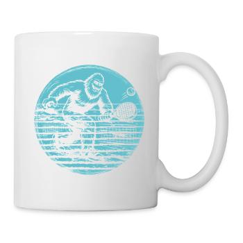 Bigfoot Sasquatch Tennis rétro de padel - Mug blanc - blanc - Droite