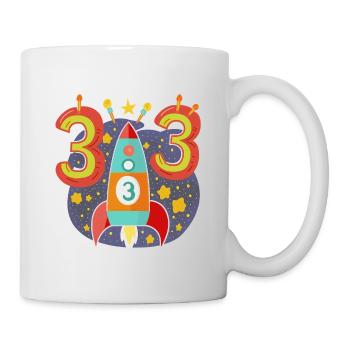 Anniversaire 3 ans Rocket Boy Trois - Mug blanc - blanc - Droite