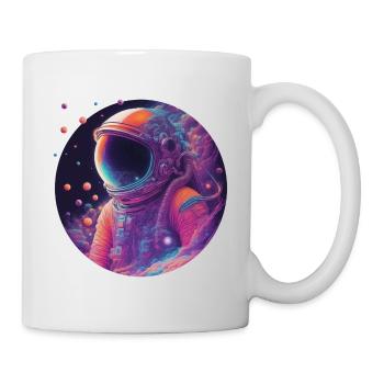 Neon astronaut in color space - Mug - white - Right