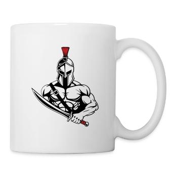 Spartan Gladiator Schwert Maskottchen Spartan Gym - Tasse - Weiß - Rechts