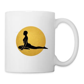 Taubenhaltung Yoga Silhouette Goldene Sonne - Tasse - Weiß - Rechts