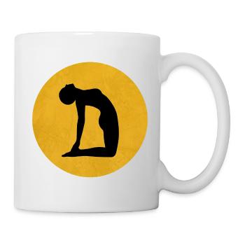 Kamel Yoga Pose Silhouette Sonne Design - Tasse - Weiß - Rechts