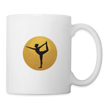 Natarajasana Yoga Tänzer Pose Silhouette - Tasse - Weiß - Rechts