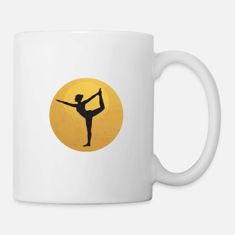 Natarajasana Yoga Dancer Pose Silhouette - Mug - white