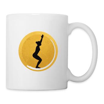 Yoga Stuhlhaltung Silhouette Sonnen Design - Tasse - Weiß - Rechts