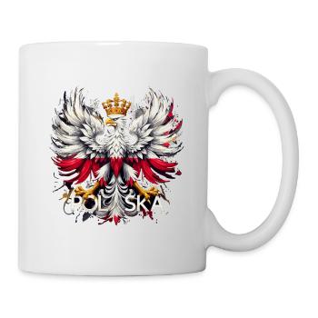 Polish Eagle: White and Red with Crown & Flag - Mug - white - Right