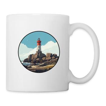 Phare breton au bord de la mer - Mug blanc - blanc - Droite