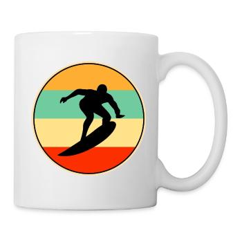 Retro Surfing Sunset Vintage Surfer Silhouette - Mug - white - Right
