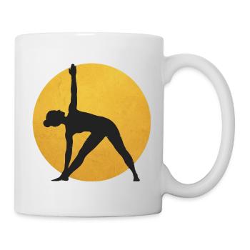 Minimalistisches Yoga Dreieck Silhouette - Tasse - Weiß - Rechts
