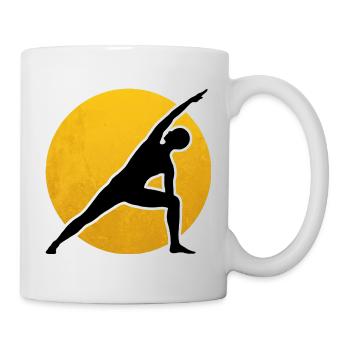 Yoga Utthita Parsvakonasana Silhouette Sonne - Tasse - Weiß - Rechts