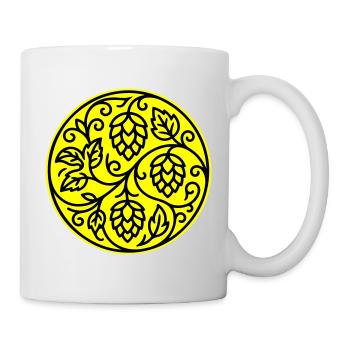 Hopfen Gerste Malz Symbol - Tasse - Weiß - Rechts
