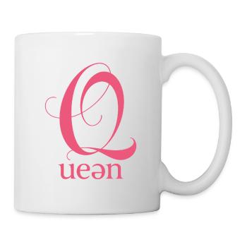 Q Königin Schriftzug Pink - Tasse - Weiß - Rechts