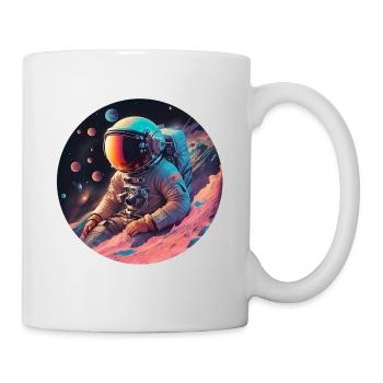 Astronaute dans le cosmos néon - Mug blanc - blanc - Droite