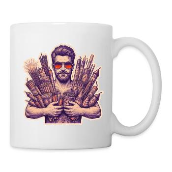 Pyro Fireworks Rocket du Nouvel An - Mug blanc - blanc - Droite