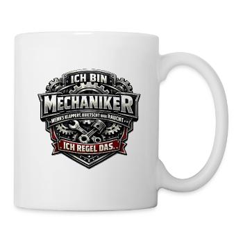 Ich bin Mechaniker Logo - Tasse - Weiß - Rechts