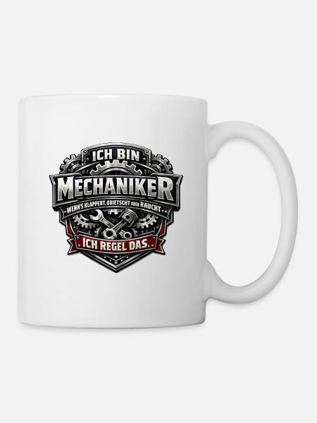 Ich bin Mechaniker Logo - Tasse - Weiß