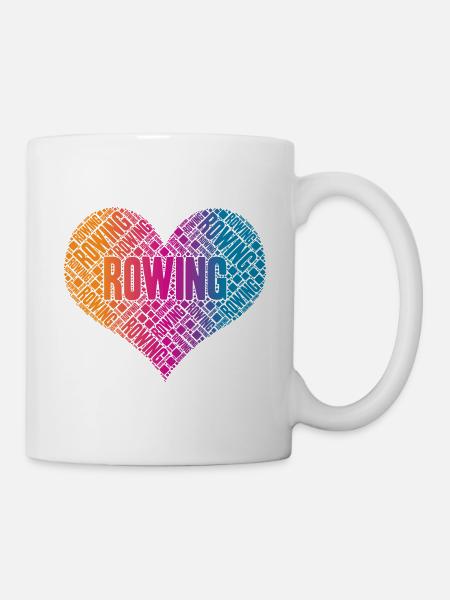 Rowing Rudern Herz - Tasse - Weiß