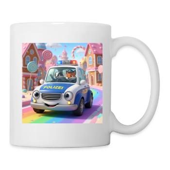 Polizei Abenteuer Zuckerstadt - Tasse - Weiß - Rechts
