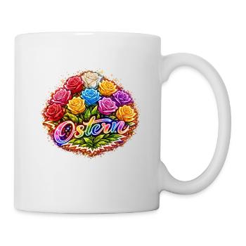 Ostern Neonrosen Blumenmix - Tasse - Weiß - Rechts